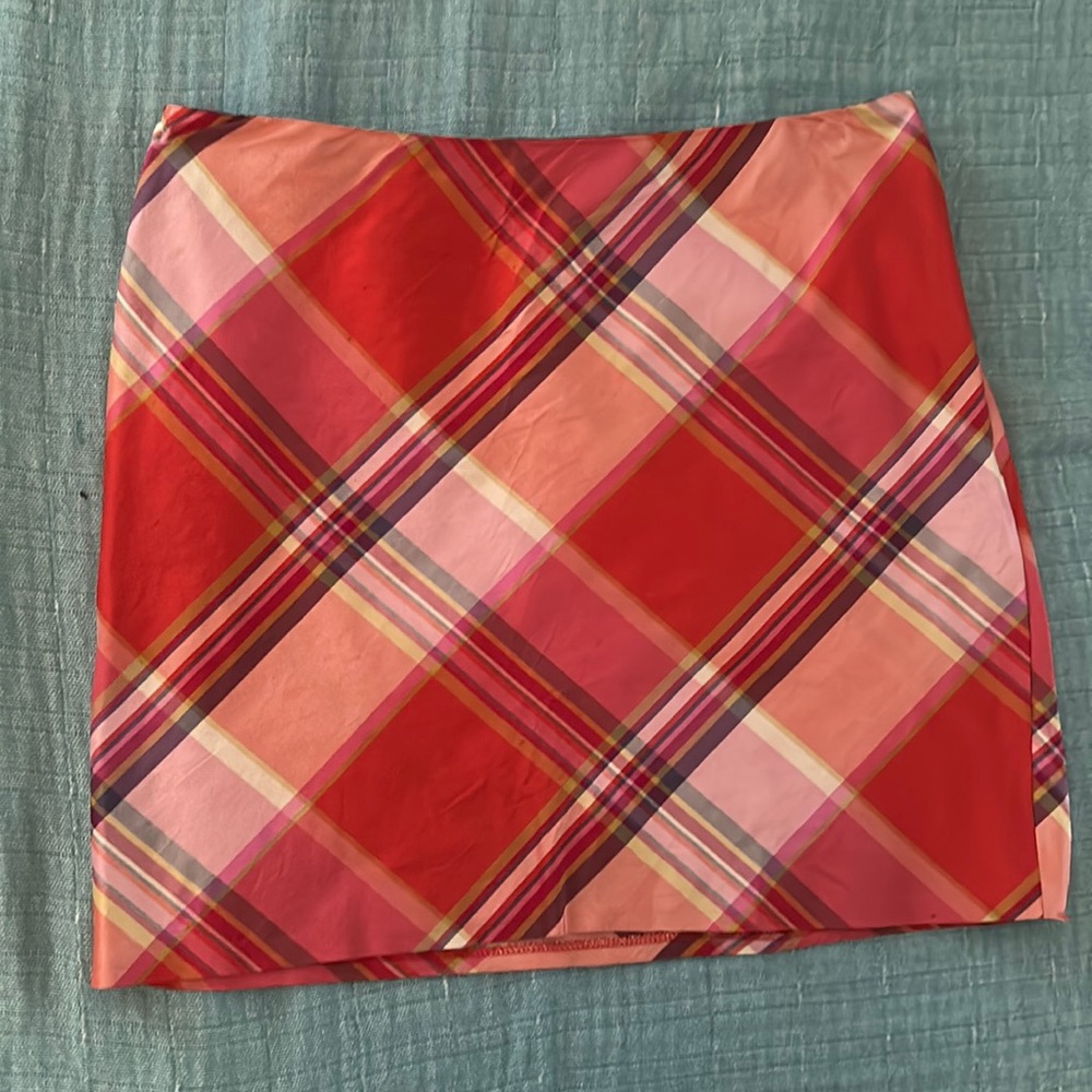 Ralph Lauren Sport silk plaid skirt sz 10